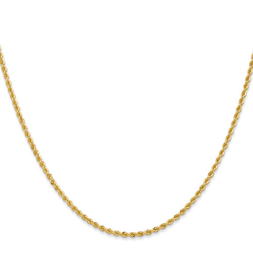26" 14K Yellow Gold 2mm Regular Rope Chain Necklace