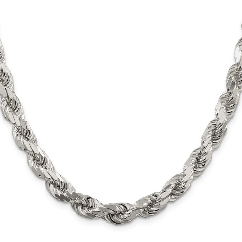 Sterling Silver 8mm Diamond-cut Rope Chain QDC170-22