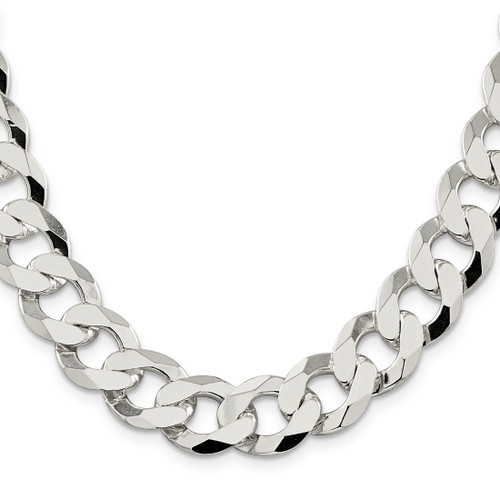 Sterling Silver 14mm Flat Curb Chain QLB350-20