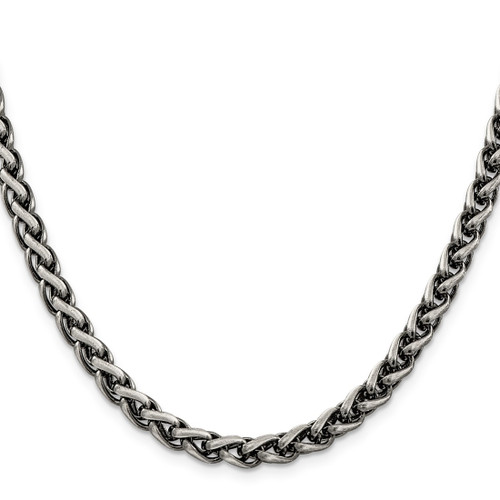 Sterling Silver Antiqued 6mm Round Spiga Chain QFC143-20