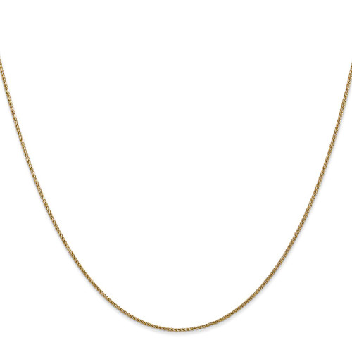 26" 14K Yellow Gold 1mm Diamond-cut Spiga with Lobster Clasp Chain Necklace