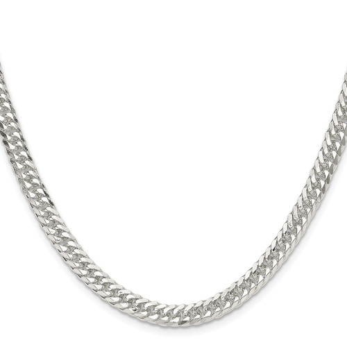 Sterling Silver Polished 5.7mm Double Diamond-cut Curb Chain QDD120-22