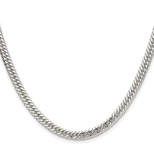 Sterling Silver Polished 4.8mm Double Diamond-cut Curb Chain QDD100-22