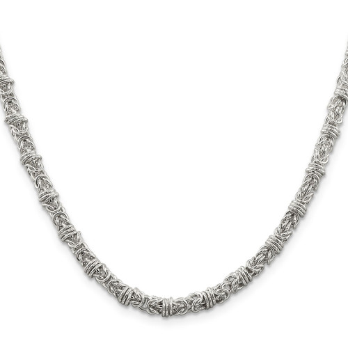 Sterling Silver 4mm Fancy Byzantine Chain QH1076-20