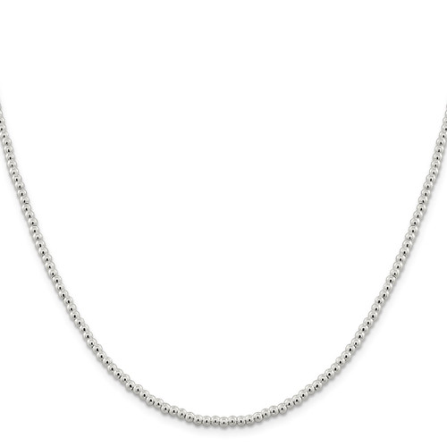 Sterling Silver 3mm Beads on Box Chain QK32-16