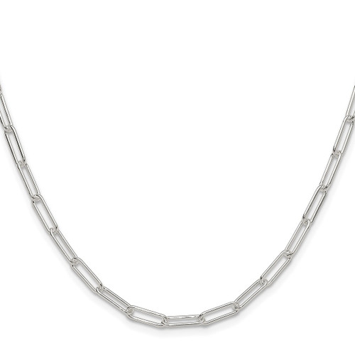 Sterling Silver Polished 3.5mm Elongated Cable Chain QPCL100-20 Sterling Silver Polished 3.5mm Elongated Cable Chain QPCL100-20