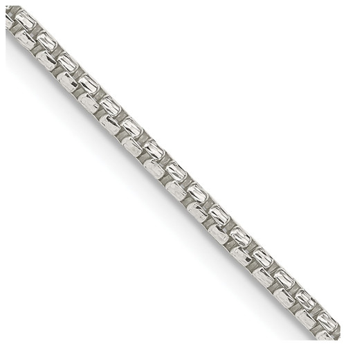 Sterling Silver 2mm Diamond-cut Round Box Chain QVX040-20