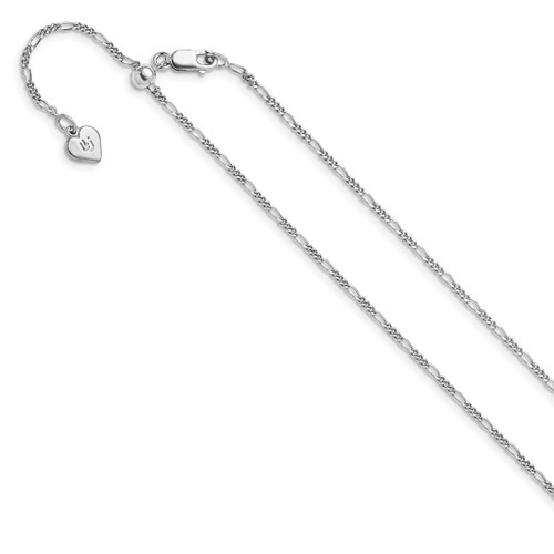 Sterling Silver Adjustable 1.55mm Figaro Chain FC77-30