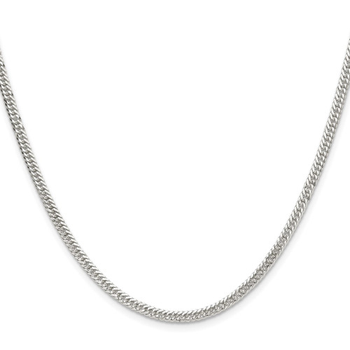 Sterling Silver Polished 3.0mm Double Diamond-cut Curb Chain QDD060-16