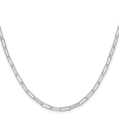 Sterling Silver Polished 3mm Elongated Cable Chain QPCL080-16 Sterling Silver Polished 3mm Elongated Cable Chain QPCL080-16