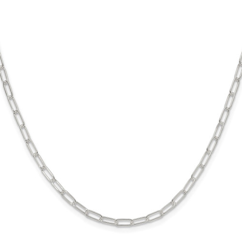 Sterling Silver Polished 2.5mm Elongated Cable Chain QPCL060-24 Sterling Silver Polished 2.5mm Elongated Cable Chain QPCL060-24
