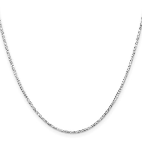 22" Sterling Silver Rhodium-plated 1.25mm Round Spiga Chain Necklace