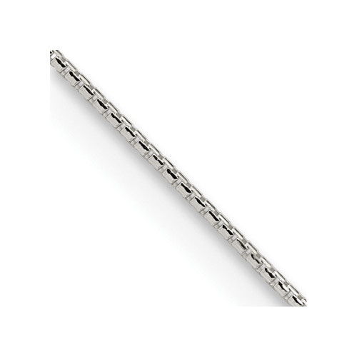 24" Sterling Silver 1.1mm Diamond-cut Round Box Chain Necklace