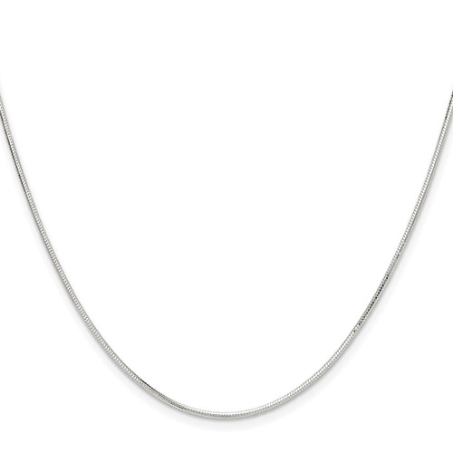 Sterling Silver Polished 1mm Octagonal Snake Chain QOS030-22