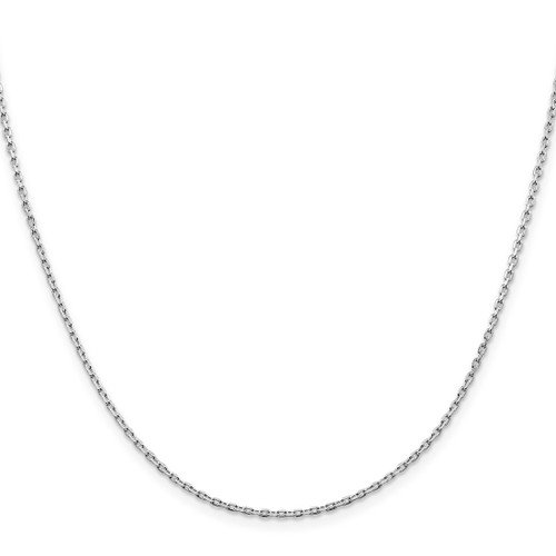 24" Sterling Silver Rhodium-plated 1.5mm Beveled Oval Cable Chain Necklace