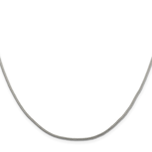 24" Sterling Silver 1.25mm Diamond-cut Round Franco Chain Necklace