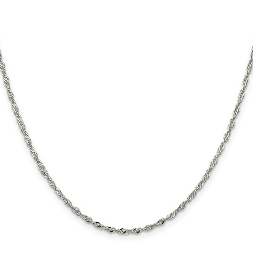 22" Sterling Silver 2mm Singapore Chain Necklace