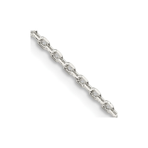 18" Sterling Silver 1.5mm Beveled Oval Cable Chain Necklace w/2in ext.