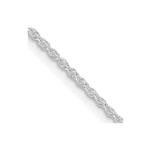 20" Sterling Silver Rhodium-plated 1.3mm Loose Rope Chain Necklace
