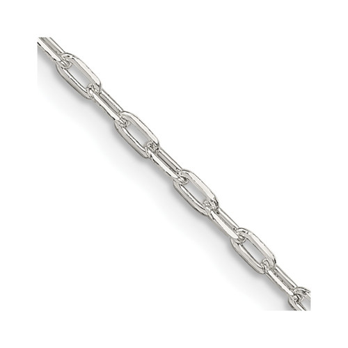 18" Sterling Silver 1.75mm Elongated Open Link Chain Necklace