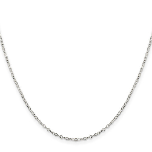 24" Sterling Silver 1.5mm Flat Open Oval Cable Chain Necklace