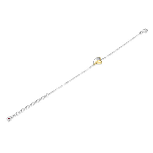 6.5 inch + 2 inch Rhodium- and Yellow Gold-Plated Sterling Silver Modern Teardrop Bracelet by ELLE