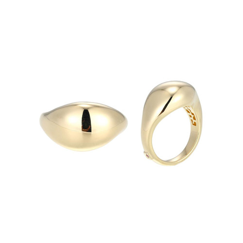 Yellow Gold-Plated Sterling Silver Polished Teardrop Statement Ring by ELLE