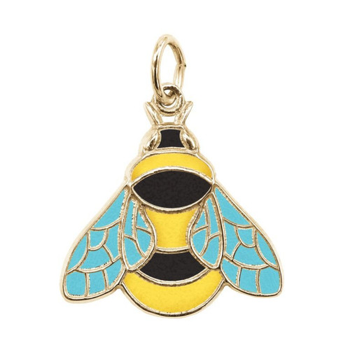 Painted Enamel Bumble Bee Charm (Choose Metal) by Rembrandt