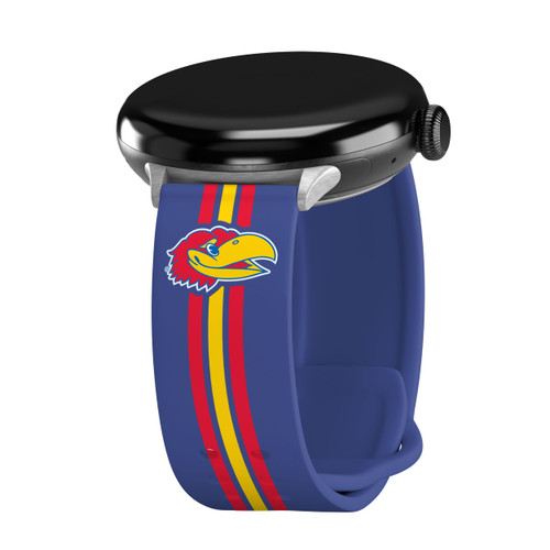 Kansas Jayhawks HD Watch Band Compatible with Google Pixel Watch Long Stripes