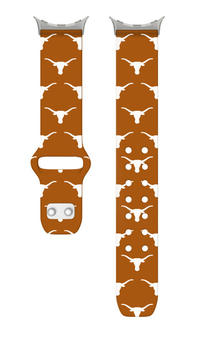 Texas Longhorns HD Watch Band Compatible with Google Pixel Watch Long Burnt Orange Repeating
