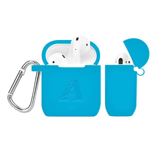 Game Time Arizona Diamondbacks Silicone Engraved Case Cover Compatible with Apple AirPods Generation 1 & 2 (Neon Blue)