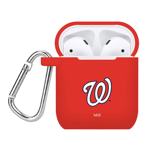 Game Time Washington Nationals Silicone Case Cover Compatible with Apple AirPods Generation 1 & 2 Battery Case (Red)