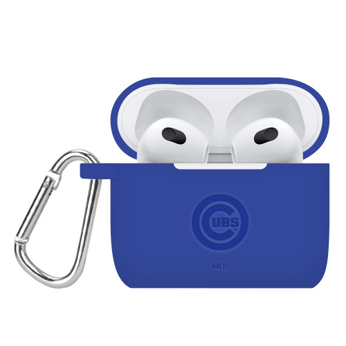 Game Time Chicago Cubs Engraved Silicone Case Cover Compatible with Apple AirPods Generation 3 (Blue)