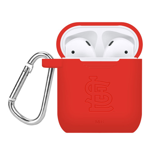 Game Time St. Louis Cardinals Silicone Engraved Case Cover Compatible with Apple AirPods Generation 1 & 2 (Red)