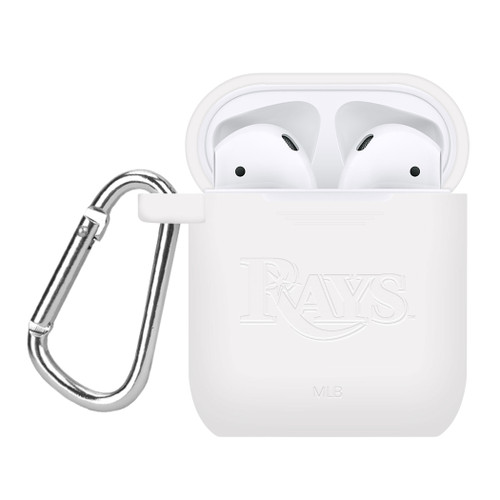 Game Time Tampa Bay Rays Silicone Engraved Case Cover Compatible with Apple AirPods Generation 1 & 2 (White)
