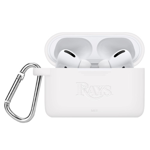 Game Time Tampa Bay Rays Silicone Engraved Case Cover Compatible with Apple AirPods Pro (White)