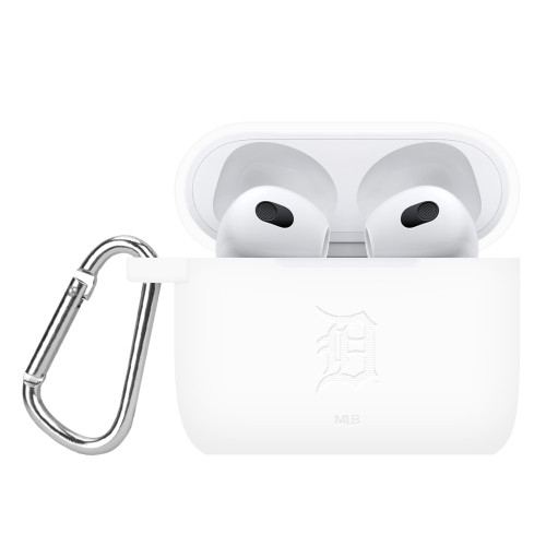 Game Time Detroit Tigers Engraved Silicone Case Cover Compatible with Apple AirPods Generation 3 (White)