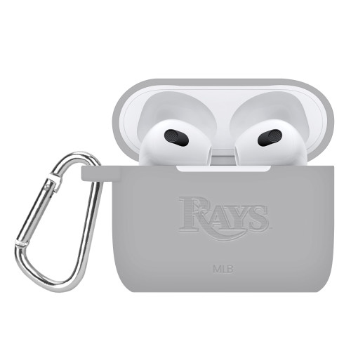 Game Time Tampa Bay Rays Engraved Silicone Case Cover Compatible with Apple AirPods Generation 3 (Gray)