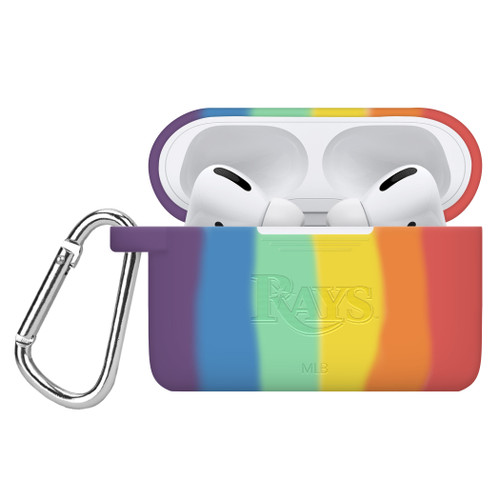 Game Time Tampa Bay Rays Silicone Engraved Case Cover Compatible with Apple Airpods Pro (Rainbow)