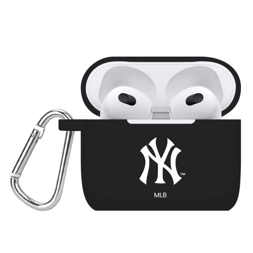 Game Time New York Yankees Silicone Case Cover Compatible with Apple AirPods Generation 3 Battery Case (Black)