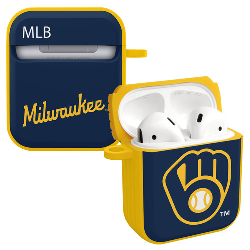 Game Time Milwaukee Brewers HDX Case Cover Compatible with Apple AirPods Gen 1 & 2 (Classic)