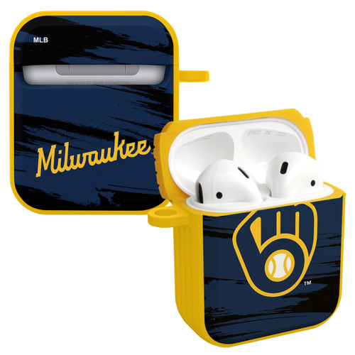 Game Time Milwaukee Brewers Paint HDX Case Cover Compatible with Apple AirPods Gen 1 & 2