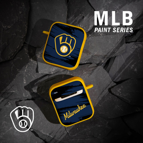 Game Time Milwaukee Brewers Paint HDX Case Cover Compatible with Apple AirPods Gen 1 & 2