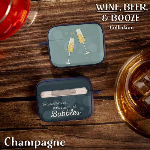 Wine, Beer, & Booze HDX Case Cover Compatible with Apple AirPods Pro 1 & 2 (Champagne)