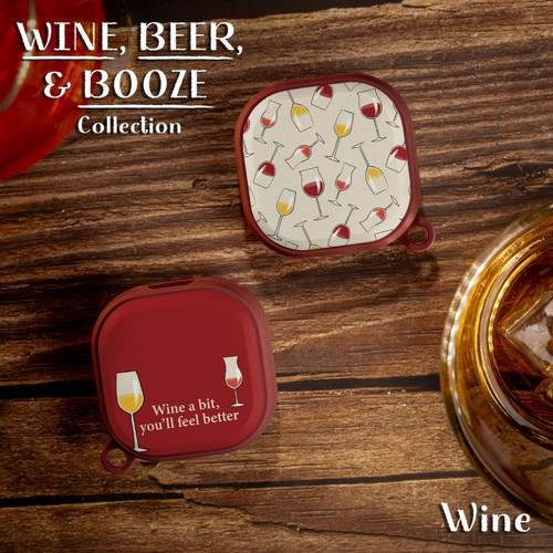 Wine, Beer, & Booze HDX Case Cover Compatible with Samsung Galaxy Buds Pro & Buds Live (Wine)