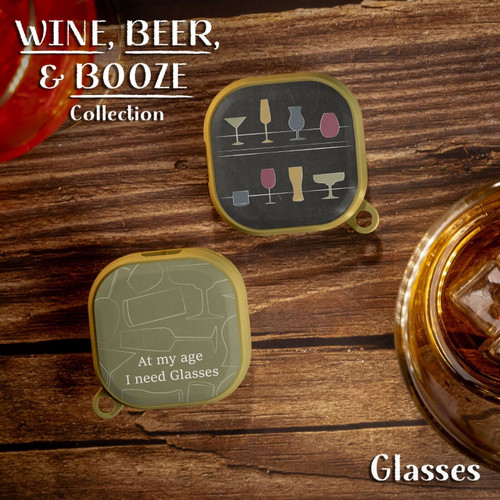 Wine, Beer, & Booze HDX Case Cover Compatible with Samsung Galaxy Buds Pro & Buds Live (Glasses)