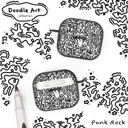Doodle HDX Case Cover Compatible with Apple AirPods Gen 3 (Punk Rock)