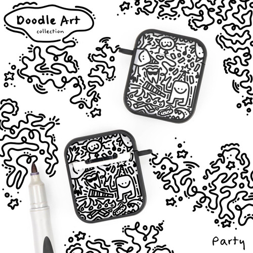 Doodle HDX Case Cover Compatible with Apple AirPods Gen 1 & 2 (Party)