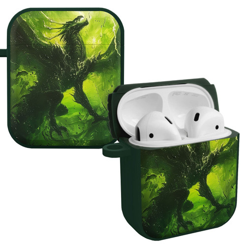 Fantasy HDX Case Cover Compatible with Apple AirPods Gen 1 & 2 (Green Lightning)