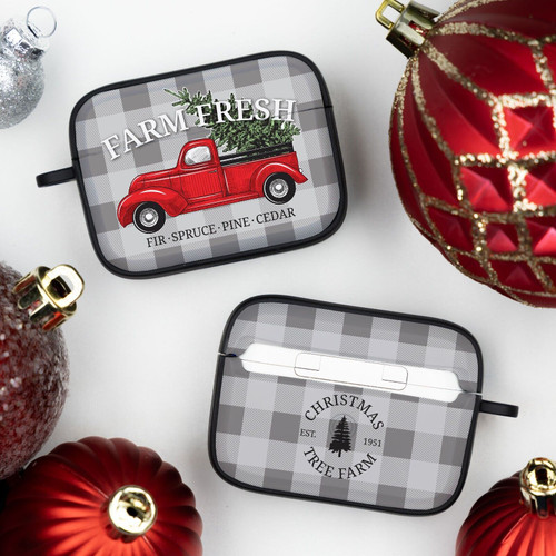 Affinity Bands Christmas HDX Case Cover Compatible with Apple AirPods Pro 1 & 2 (Little Red Truck)